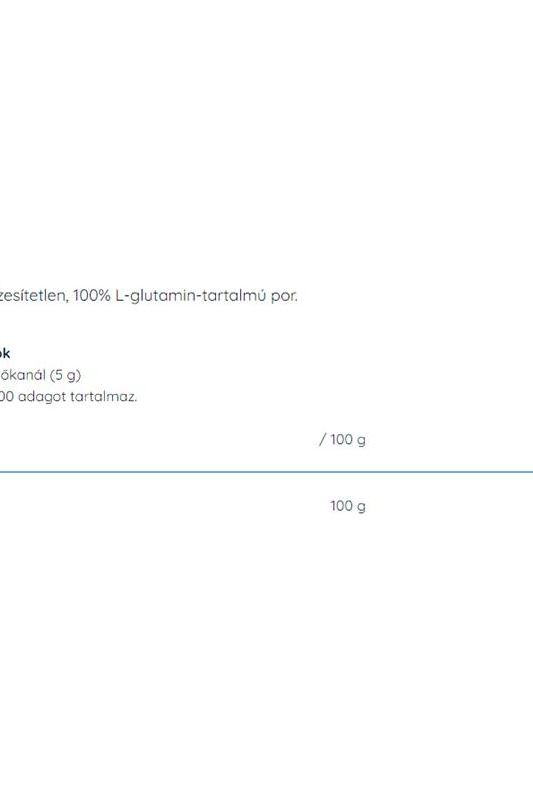 Nutriversum L-Glutamine 100% unflavored powder nutrition facts and serving information.