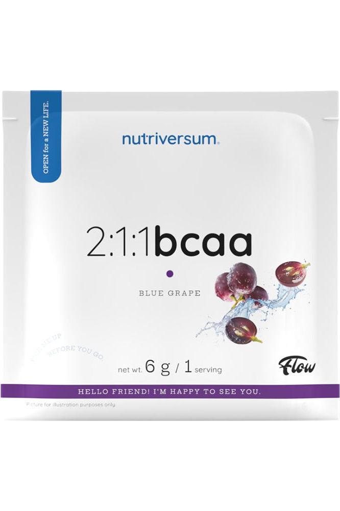 Nutriversum 2:1:1 BCAA Blue Grape supplement package, vegan and sugar-free amino acids.