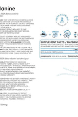 Nutiversum Beta Alanine supplement label with dosage instructions and ingredient details.