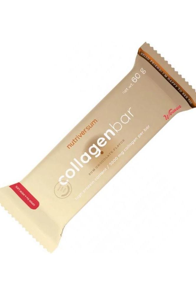 Nutriversum Collagen Bar packed with 21g protein, low calorie, and sugar-free, perfect for a healthy snack.