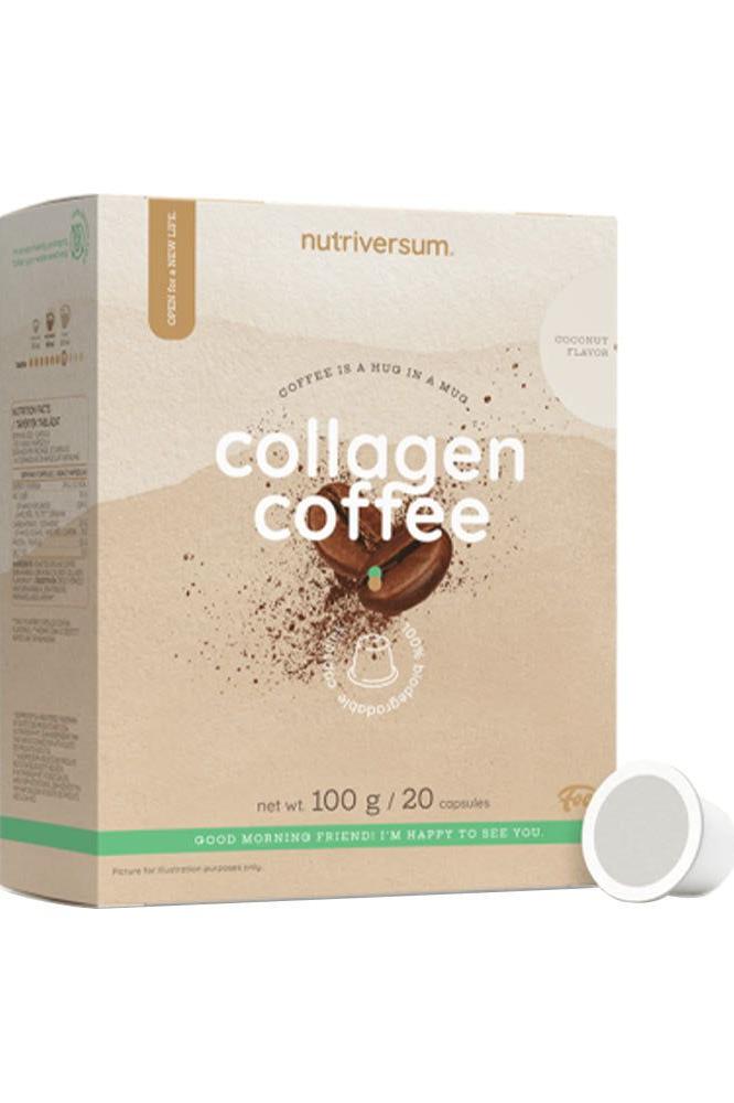 Nutriversum Collagen Coffee box with capsules, 500 mg collagen per portion, Nespresso compatible.