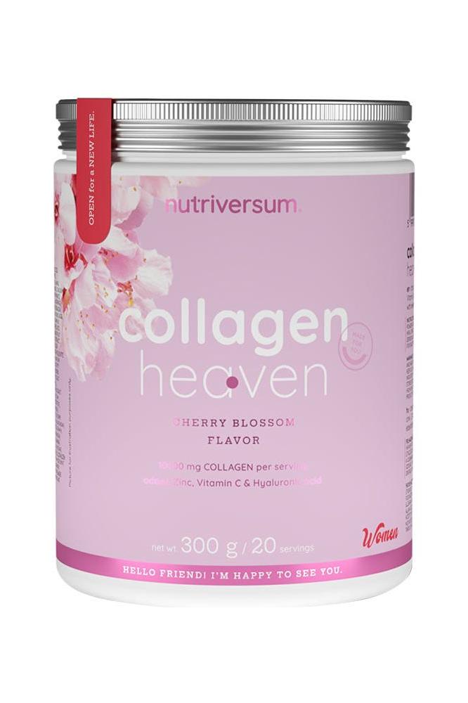 Nutriversum Collagen Heaven powder with cherry blossom flavor for women's beauty care.