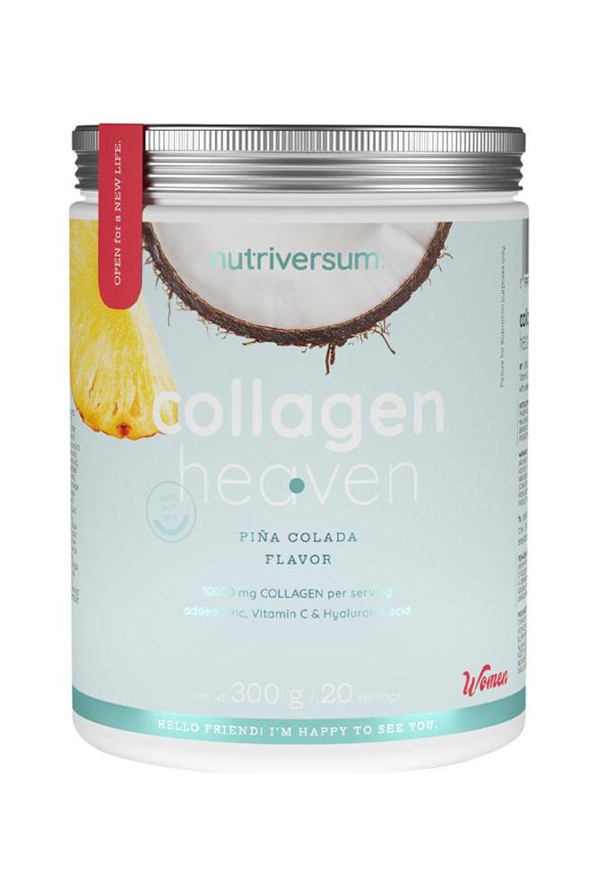 Nutriversum Collagen Heaven for women, piña colada flavor, 300g collagen powder packaging.