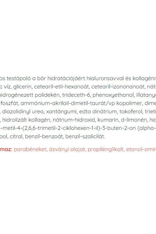 Ingredient list for Nutriversum Collagen + Hyaluron Cream showing moisturizing components.