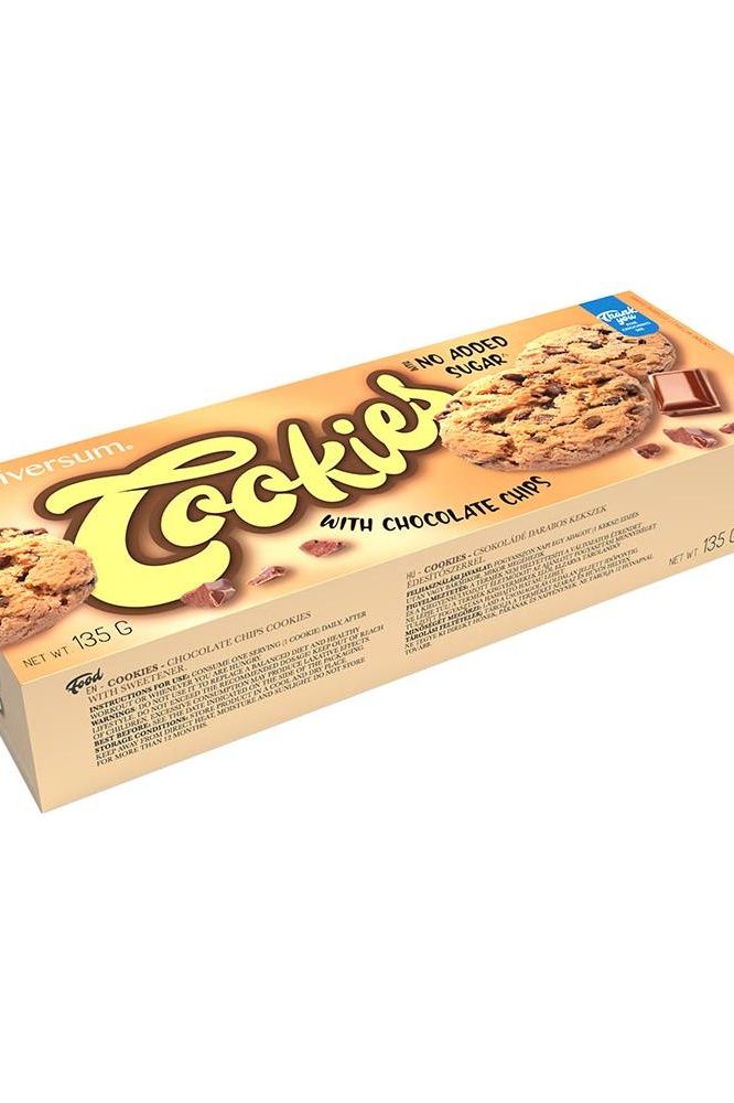 Nutriversum Cookies with Chocolate Chips, no added sugar, healthy alternative to traditional cookies.