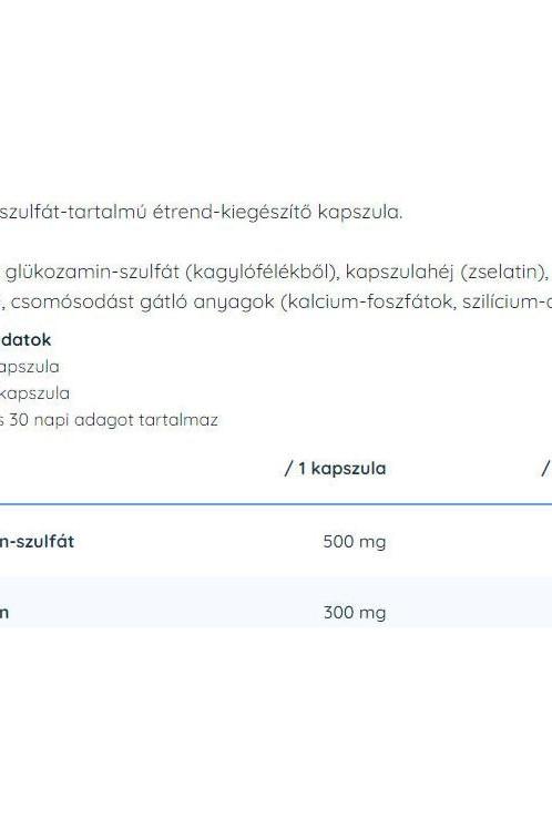 Nutriversum Glucosamine Sulphate supplement ingredients and nutritional information in capsule form.
