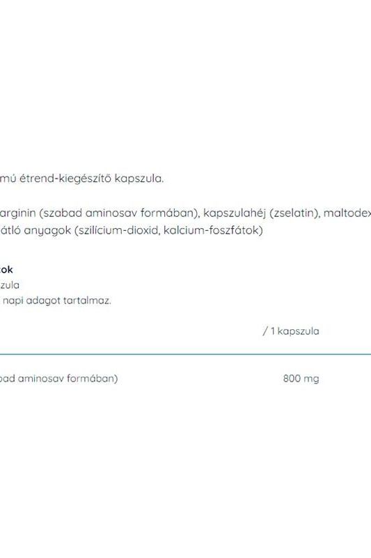 Nutriversum L-Arginine Caps ingredients and dosage information on a dietary supplement label.