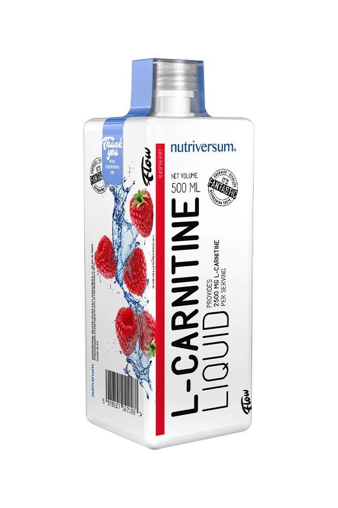 Nutriversum L-Carnitine 2500 mg liquid supplement packaging with refreshing berry flavor.