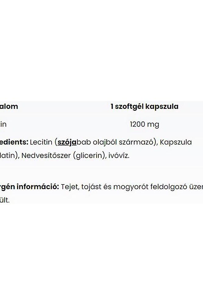 Nutriversum Lecithin supplement ingredients and nutritional information for 60 softgels.