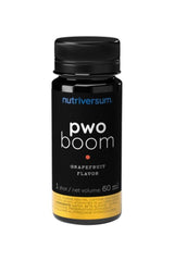 Nutriversum Pwo Boom Shot, grapefruit flavor pre-workout drink in 60 ml bottle for energy boost before training.