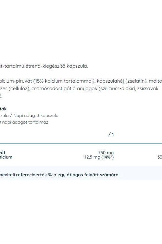 Nutriversum Pyruvate Caps supplement label showing ingredients and nutritional information.