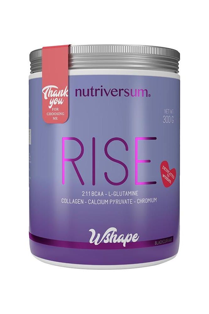 Nutriversum RISE WSHAPE instant drink powder 300g for energy, weight loss support, and amino acids.