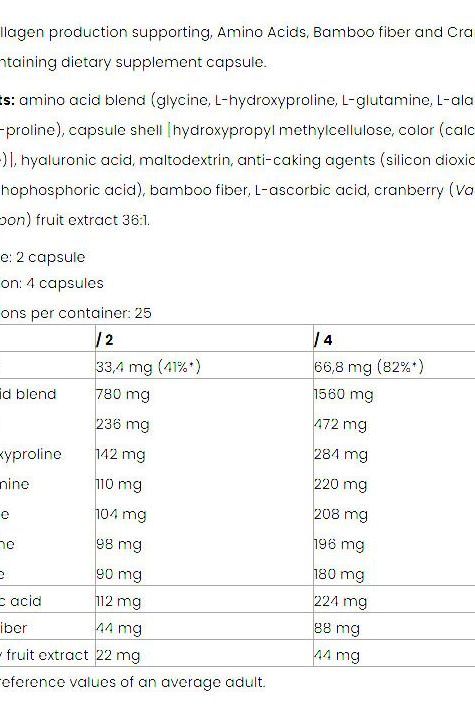 Nutriversum Vegan Collagen Support supplement facts and ingredients list on a nutritional label.