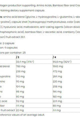 Nutriversum Vegan Collagen Support supplement facts and ingredients list on a nutritional label.