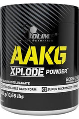 Olimp AAKG Xplode powder in orange, 300 grams for enhanced muscle growth and training endurance.