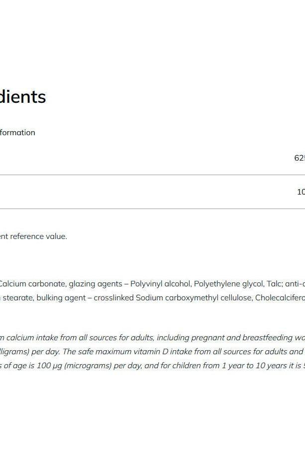 Ingredients list for Olimp Labs Calcium D3 Forte, highlighting essential components for bone health.