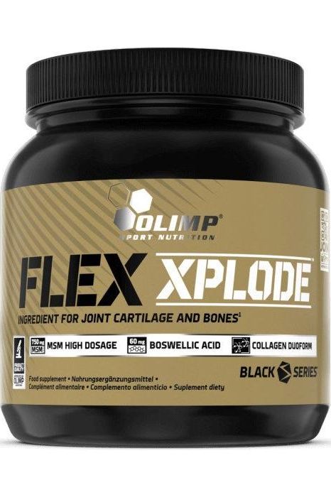 Olimp Nutrition Flex Xplode supplement for joint health and recovery, featuring MSM and collagen.