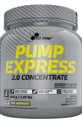 Olimp Pump Express 2.0 Concentrate pre-workout supplement for enhanced muscle strength and recovery.