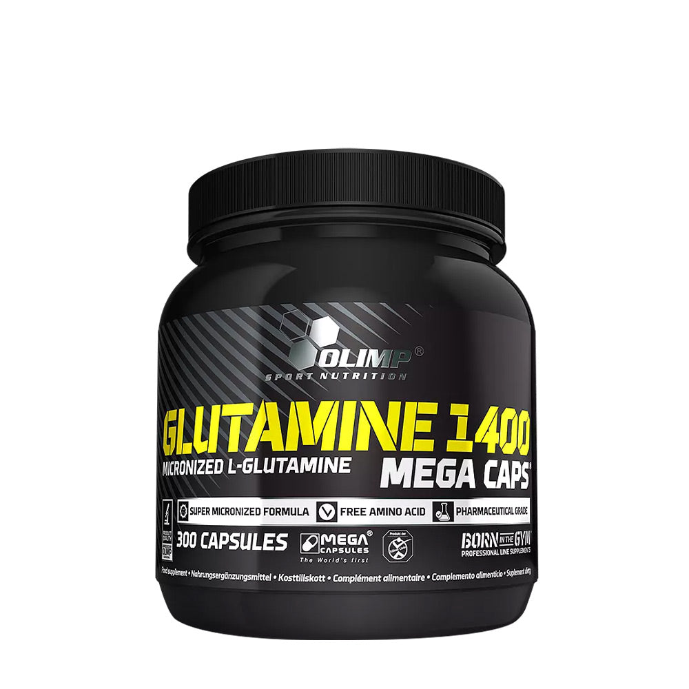Glutamine 1400 Mega Caps baksida näringsfakta