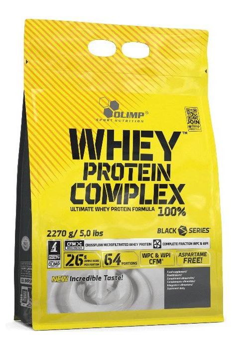 Olimp Whey Protein Complex 100% package showcasing high-quality protein for muscle growth, 2270g size.