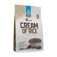 Olimp Cream Of Rice packaging showcasing its instant form and benefits for quick meal preparation and enhanced performance.