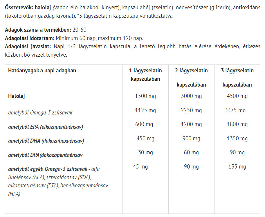 Natur Tanya - Omega-3 TG baksida näringsfakta