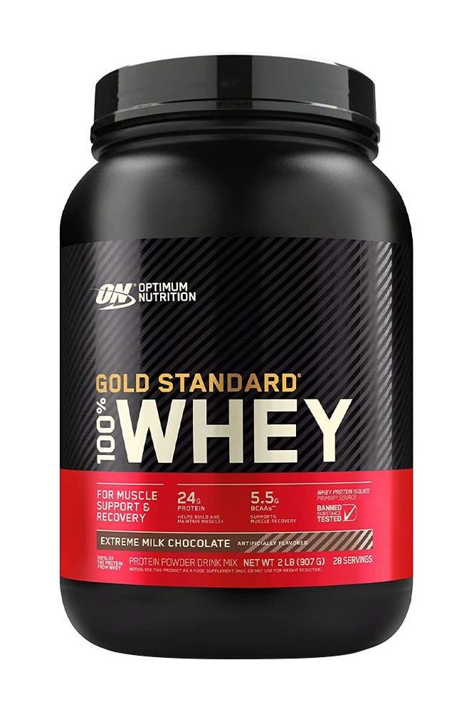 Optimum Nutrition Gold Standard 100% Whey protein powder for muscle support and recovery, 24g protein per serving.
