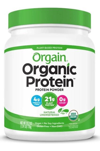 Orgain Organic Protein powder, plant-based, 21g protein per serving, gluten-free, non-GMO, unsweetened