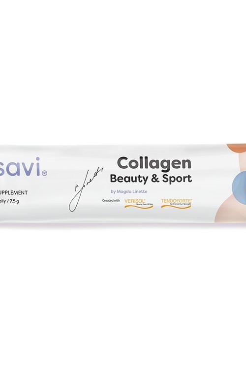 Osavi Collagen Beauty & Sport supplement by Magda Linette, supports skin elasticity and hair thickness.
