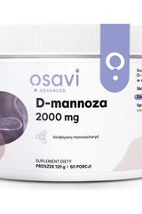 Osavi D-Mannose 2000 mg dietary supplement powder in a 120 g container for urinary health support.
