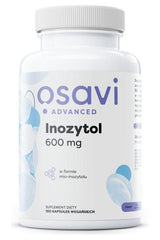 Osavi Inositol supplement bottle, 600 mg, promotes brain function and hormonal balance in easy-to-use capsules.