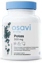 Osavi Potassium supplement bottle with 90 vegan capsules for muscle and nerve support.