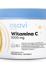 Osavi Vitamin C 1000 mg supplement powder, 300 g package promoting immune support and collagen production.