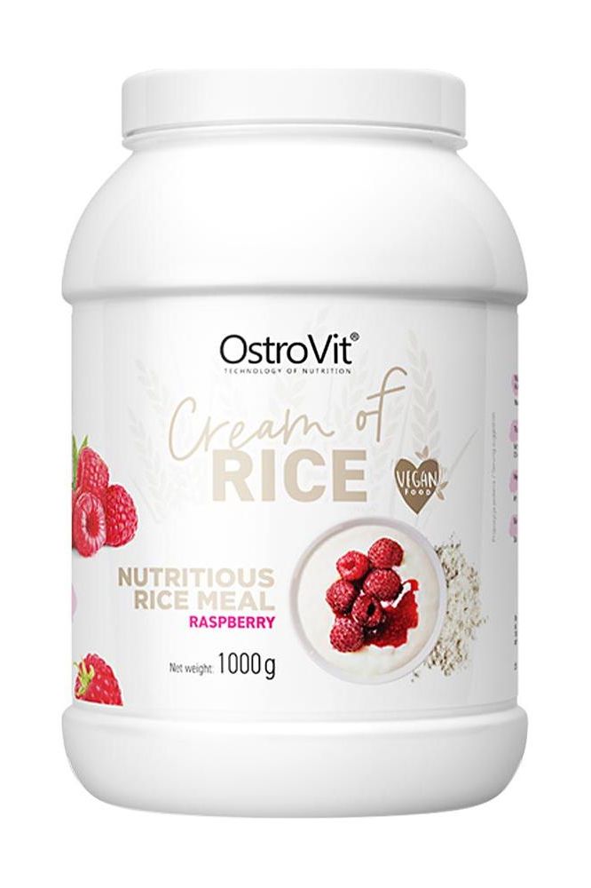 OstroVit Cream of Rice with raspberry, vegan, gluten-free, 1000g, ideal for active individuals.