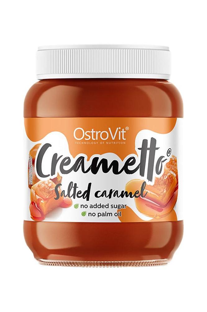 OstroVit Creametto salted caramel jar, healthy spread with no added sugar and no palm oil.