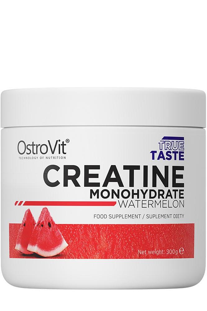 OstroVit Creatine Monohydrate in watermelon flavor, 300g food supplement container.