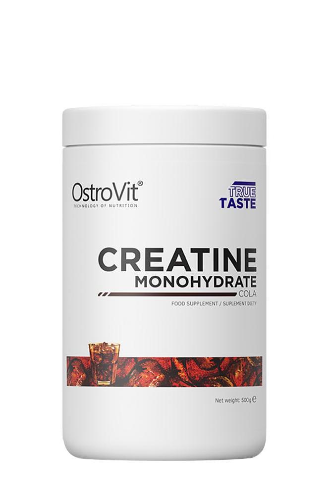 OstroVit Creatine Monohydrate cola flavor product container for muscle strength and endurance.