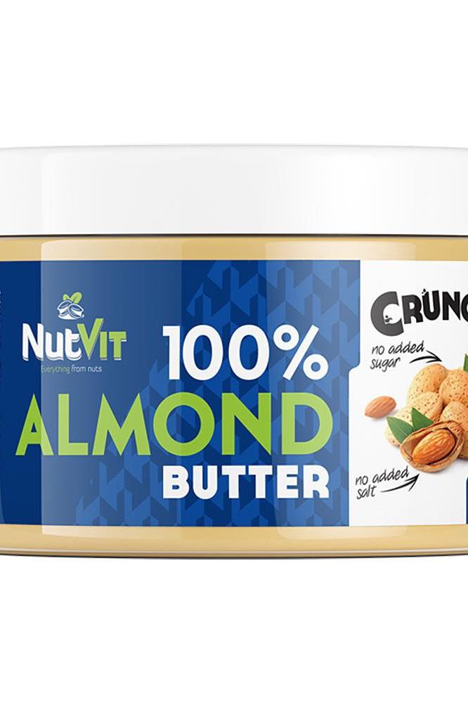OstroVit Nutvit 100% Almond Butter, crunchy, no added sugar or salt, healthy nut spread.
