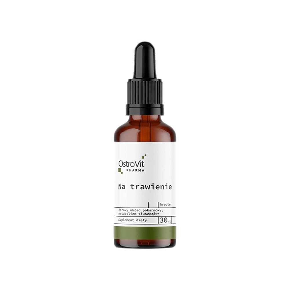 OstroVit Pharma Digestive Drops 30 ml bottle, a natural supplement promoting digestive health and wellness.