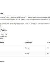 OstroVit Pharma Zinc Lozenges ingredients and nutritional facts panel with recommended intake details.