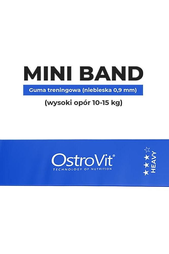 OstroVit Mini Band in blue for strength training, providing high resistance of 10-15 kg for effective workouts.