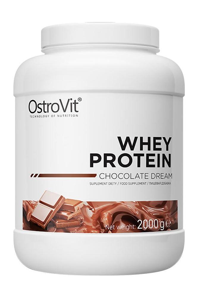 OstroVit Whey Protein Chocolate Dream, 2000g container, high protein supplement for muscle growth and recovery.