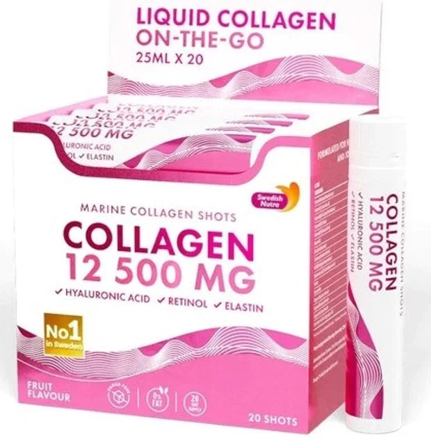 SWEDISH NATURA - Marine Collagen 12 500mg Shots 25ml x 20