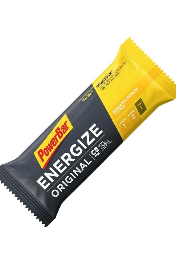 Powerbar Energize Bar Original in Banana Punch flavor, featuring C2MAX Dual Source Carb Mix for optimal energy.