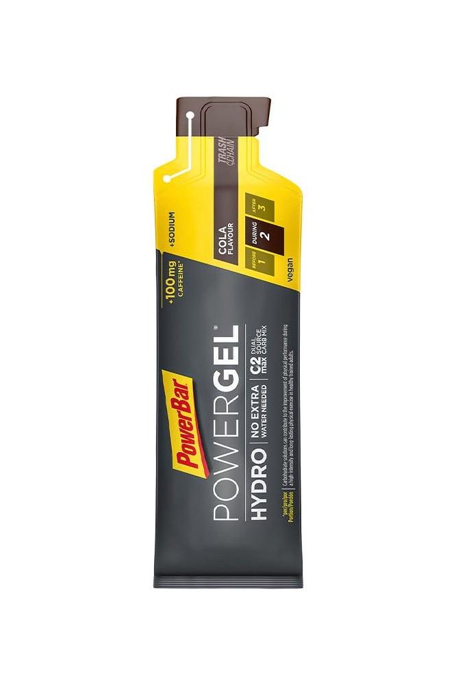 PowerBar PowerGel Hydro in Cola flavor, 67 ml, designed for endurance sports with C2MAX dual carb mix.