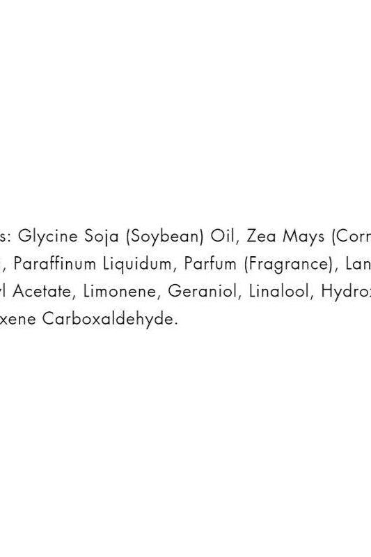 Ingredients list for Pro Tan Muscle Juice Maximum Definition Competition Posing Oil including natural oils and fragrances.