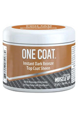 Pro Tan One Coat® Instant Dark Bronze Top Coat Sheen 2 Oz container with instant bronzing gel for quick tanning.