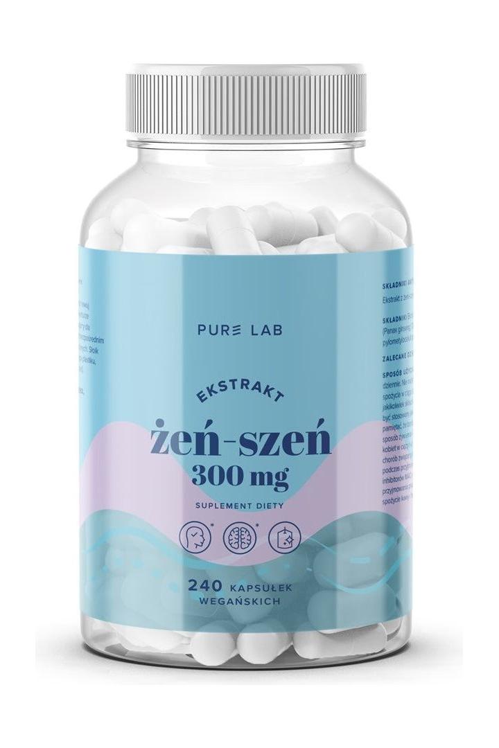 Pure Lab Zen-Szen ekstrakt 300 mg, 240 kapslar, kosttillskott för hälsa och vitalitet.