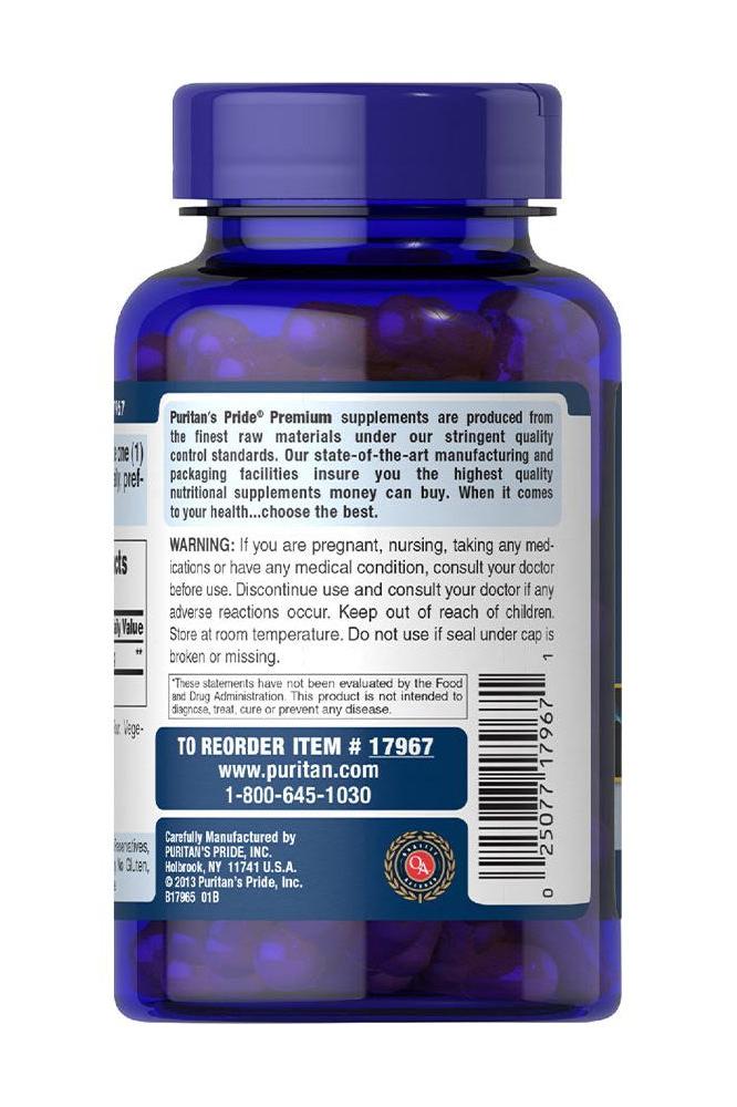 Puritan's Pride Alpha Lipoic Acid 600 mg supplement bottle with dosage instructions on the label.