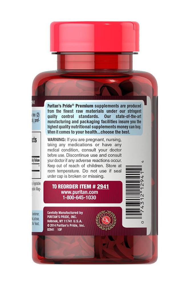 Puritan's Pride Apple Cider Vinegar tablets bottle showing label and dosage information.